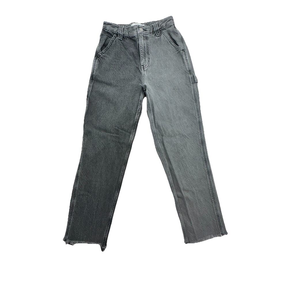 Pacsun Carpenter Pants Jeans Hi Rise Size 25 Two Tone Raw Hem 100% Cotton